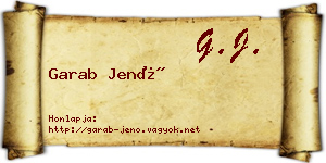 Garab Jenő névjegykártya